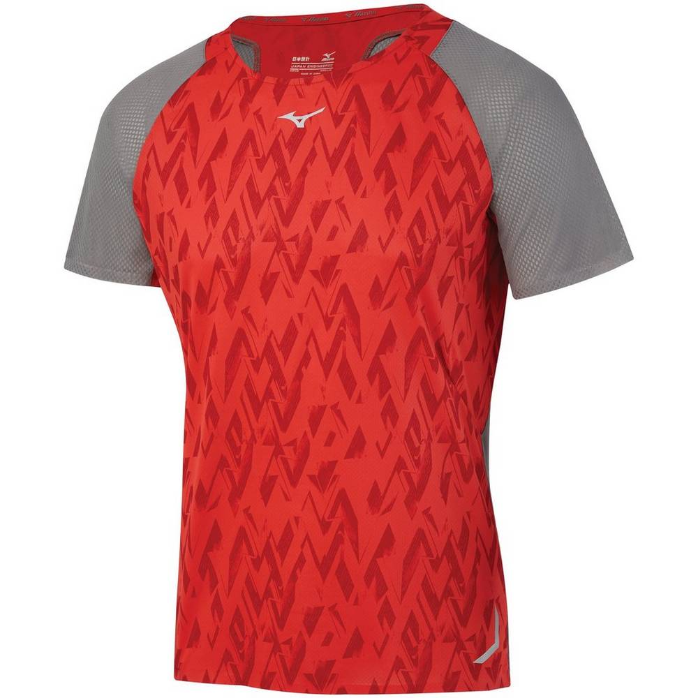 Mizuno Men's Aero Running T-Shirts Red (421652-OVE)